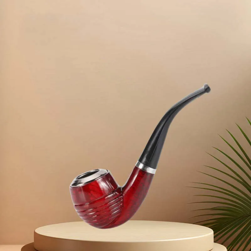 Classic Durable Resin Smoking Pipe Traditional Filtered Old-fashioned Pipe Metal Pot Pipe Portable Removable Smoking Pipe gifts