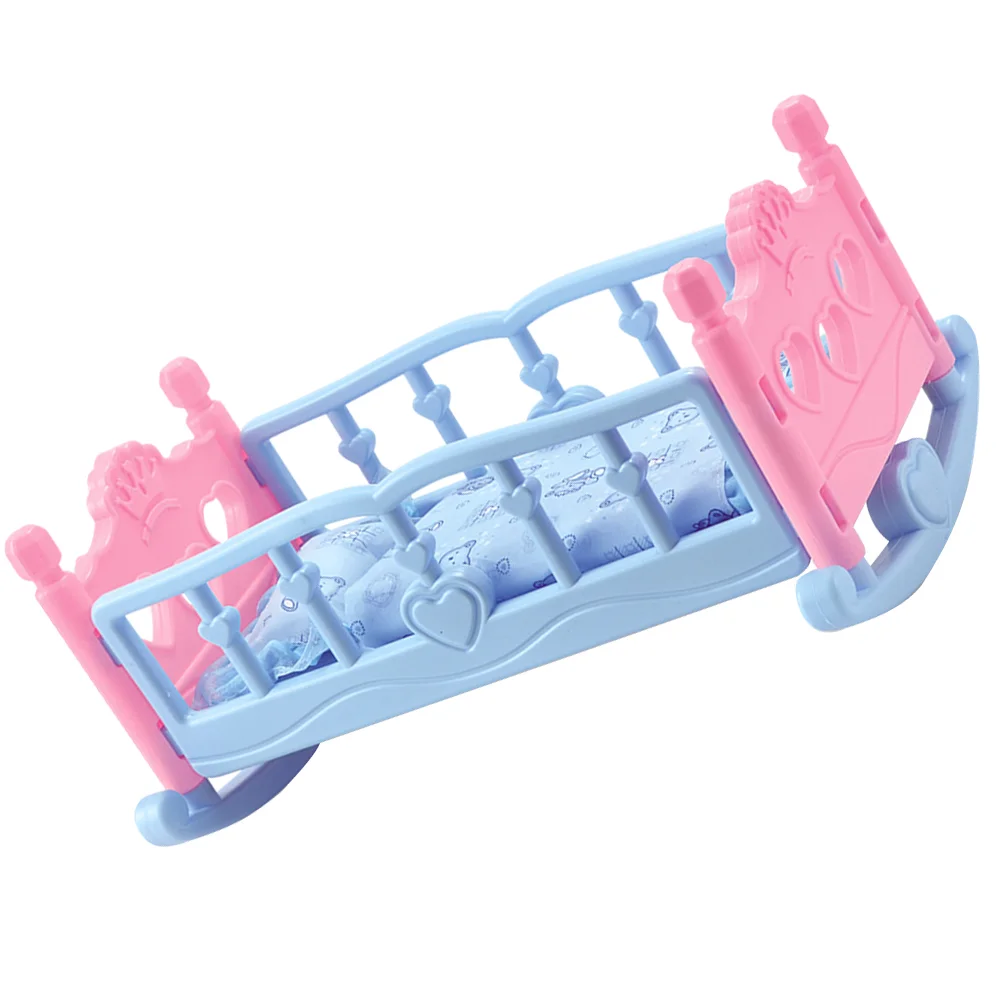 Shaker Babybedje Model Speelgoed Kinderen Speelhuis Pretend Meubelaccessoires Bed