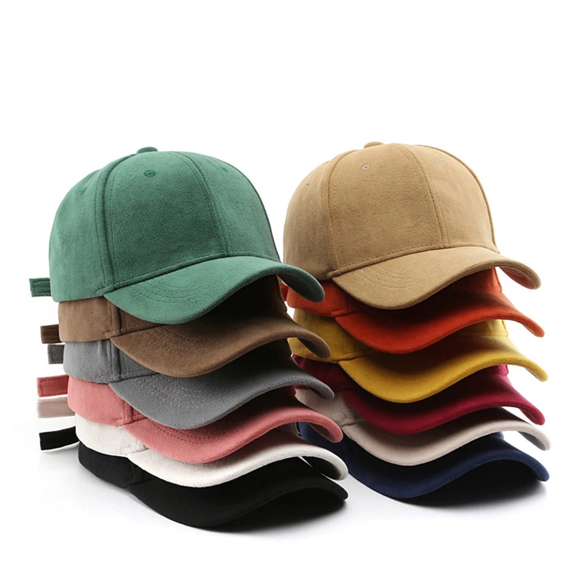 IL KEPS  Women's Baseball Cap For Male Thin Lamb Wool Winter Accessories Men's Cap Soft Cotton Sun Hat Snapback Kpop BQM346