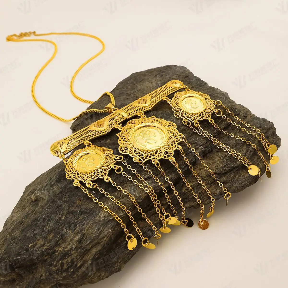 New Fashion High-end Dubai French 24K Gold Plated Necklace, Exquisite Wedding Party Jewelry for Beloved Ones 333