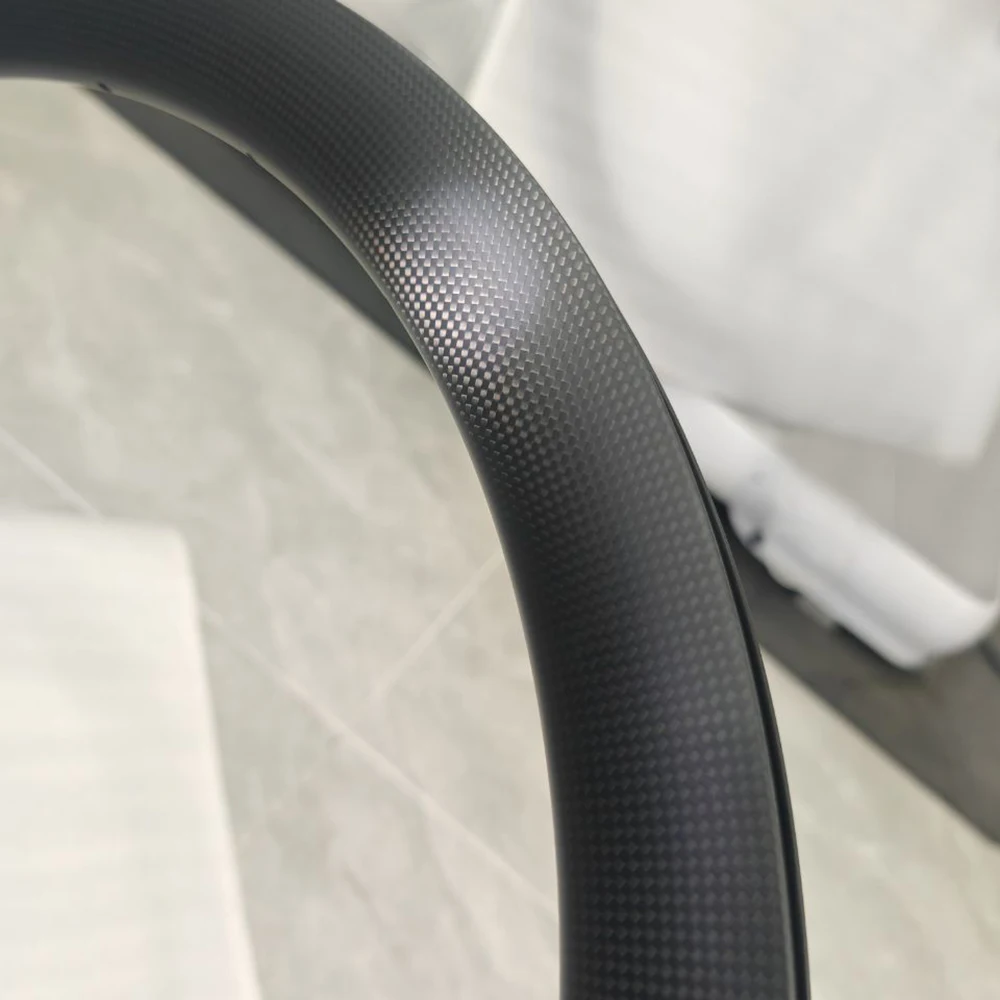 Roues en carbone tubeless pour vélo de route/VTT, frein sur jante/frein à disque, finition UD mate/b