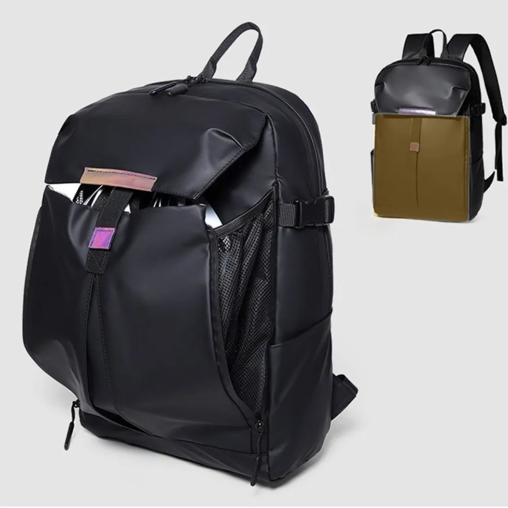 حقيبة ظهر للسفر مقاومة للماء بسعة كبيرة وقابلة للتوسيع حقيبة ظهر مدرسية خفيفة الوزن ومتعددة الجيوب للكمبيوتر المحمول والسفر أثناء العمل #5
