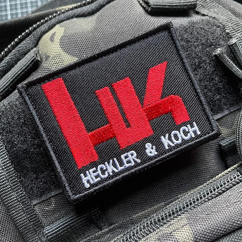 HECKLER&KOCH Embroidered Tactical Patches Outdoor Hook&Loop Fastener GLOCK Embroidered Morale Badge Armband on Backpack Applique