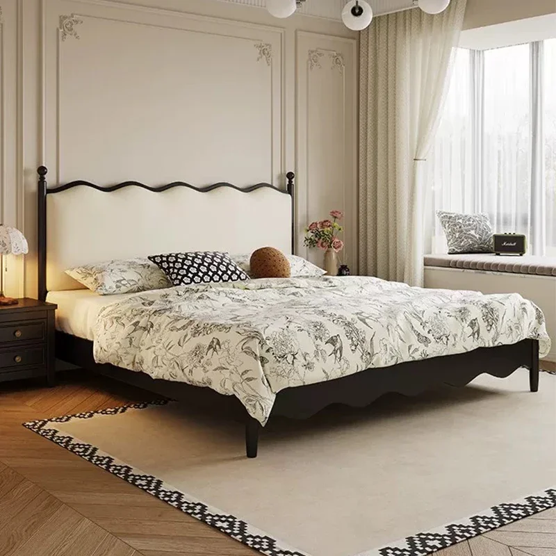 Pop Designer Organizer Double Bed Bedroom Frame Large Luxury Headboards Double Bed Storage Wooden Camas De Dormitorio Furniture