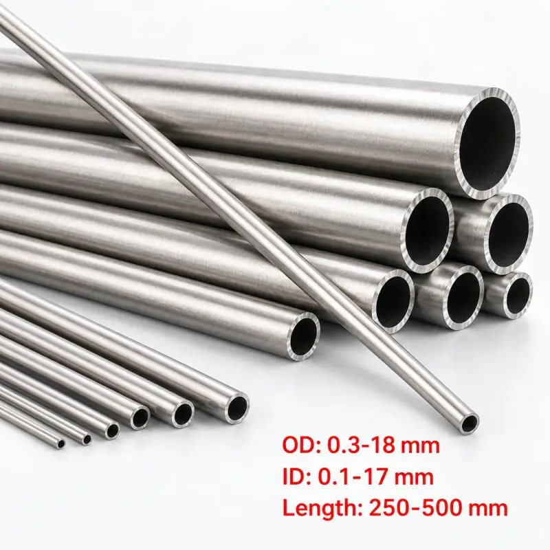 20~1Pcs 304 Stainless Steel Round Capillary Tube 0.1mm-17mm ID,OD 0.3mm-18mm, 250mm 500mm Long Seamless Straight Round Pipe