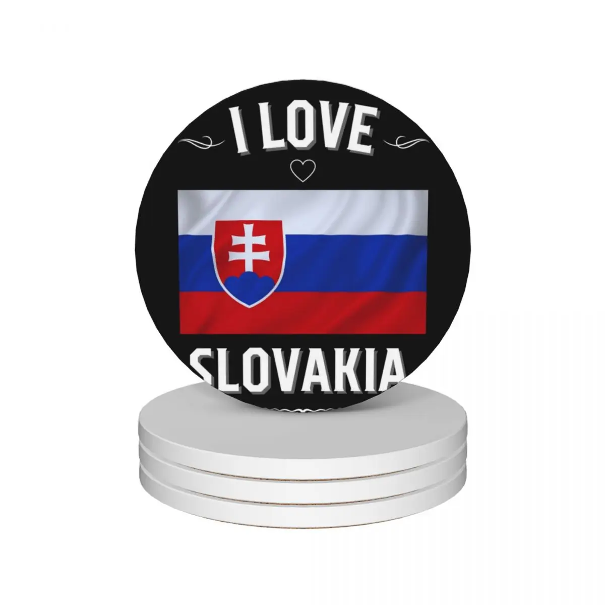 I Love Slovakia Ceramic Coasters (Set of 4) for ceramics cup holder Coasters