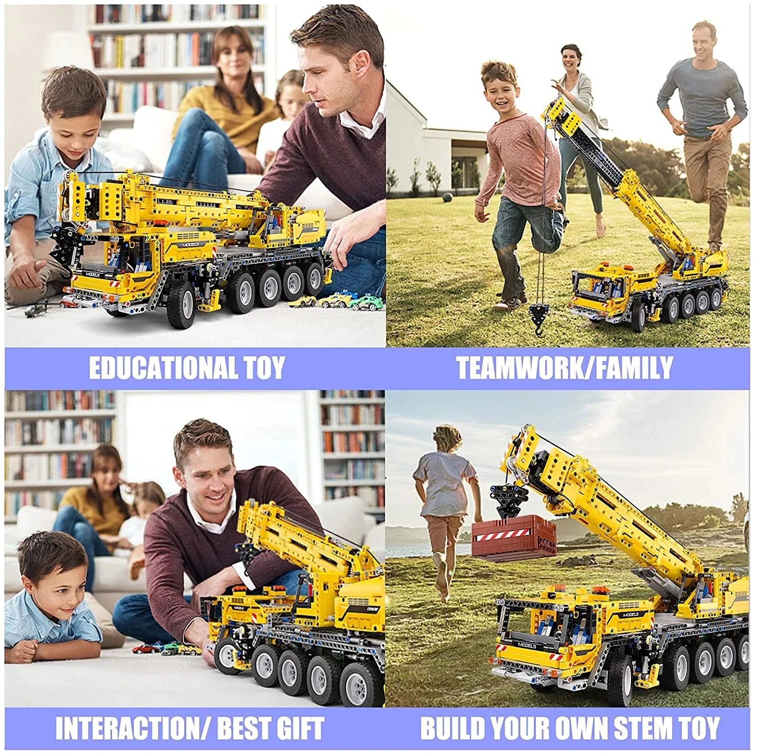 MOULD KING Technical APP Remote Control 13107 Moter Power Truck Bricks Motorized Mobile Crane Building Blocks Toys For Kid Gifts