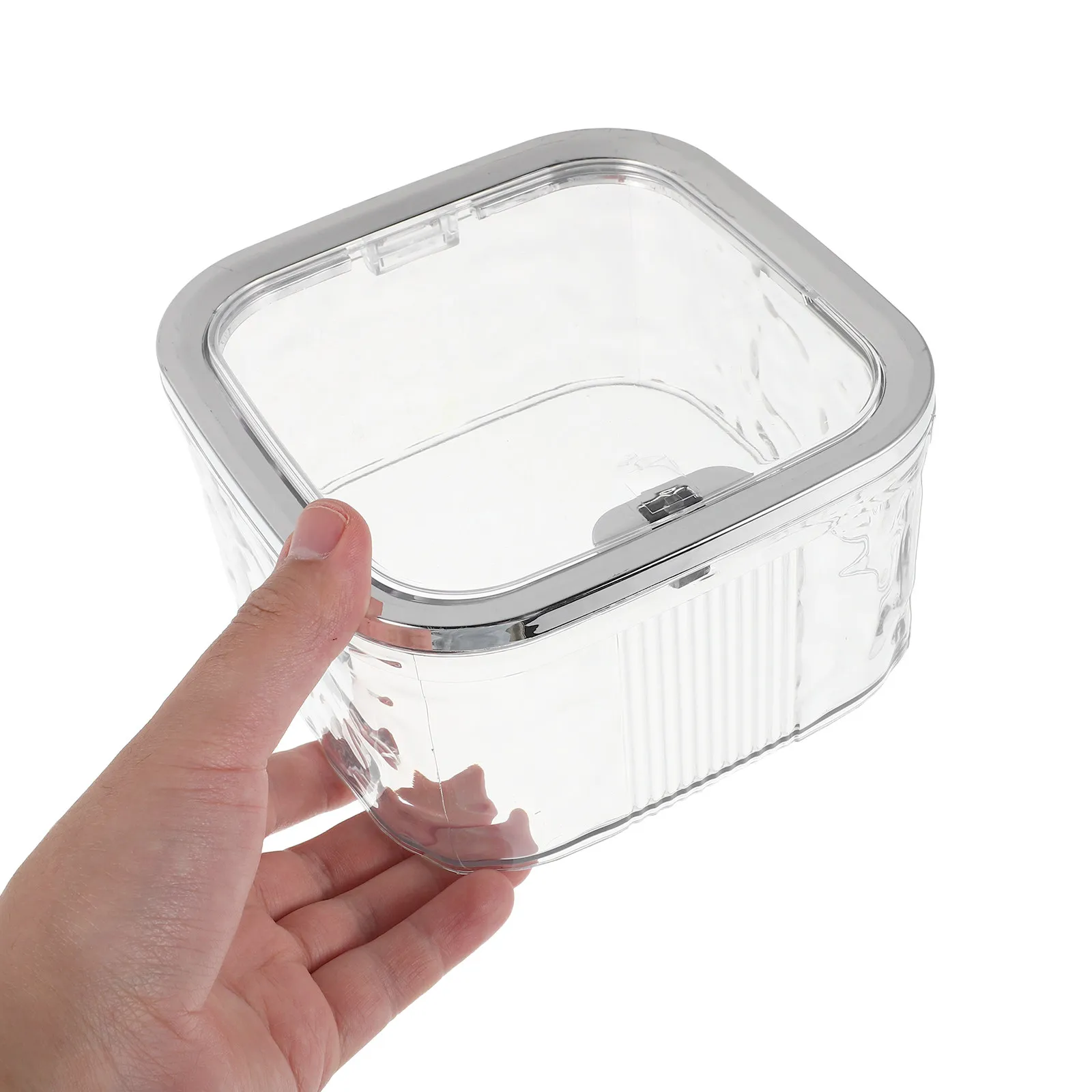 Girls Hair Accessories Box Press to Open Mechanism Ample Capacity Transparent Front for Quick Access Hair Tie and Clip Organizer