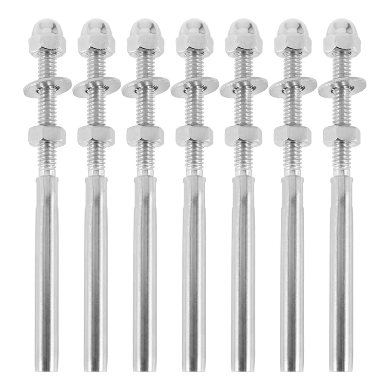 

20Pack Threaded Terminal Stud Stainless T316 Marine Grade Stud End Fitting Terminal For 3/16 Inch Cable Deck Railing Hand Swage