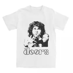 Doors Jim Morrisons Men T Shirt Rock Band Funny Tees Short Sleeve Crew Neck T-Shirt 100% Cotton Plus Size Tops