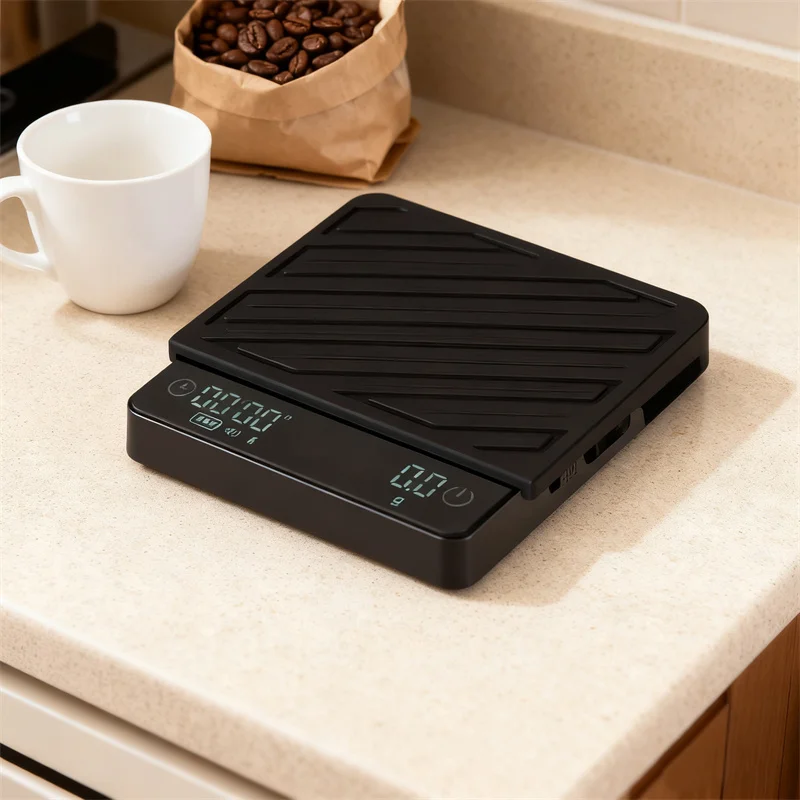 JUSTINLAU Smart Coffee Scale with Flow Rate Monitoring Digital Pour Over  Espresso Scale for Coffee Brewing Timer Tool