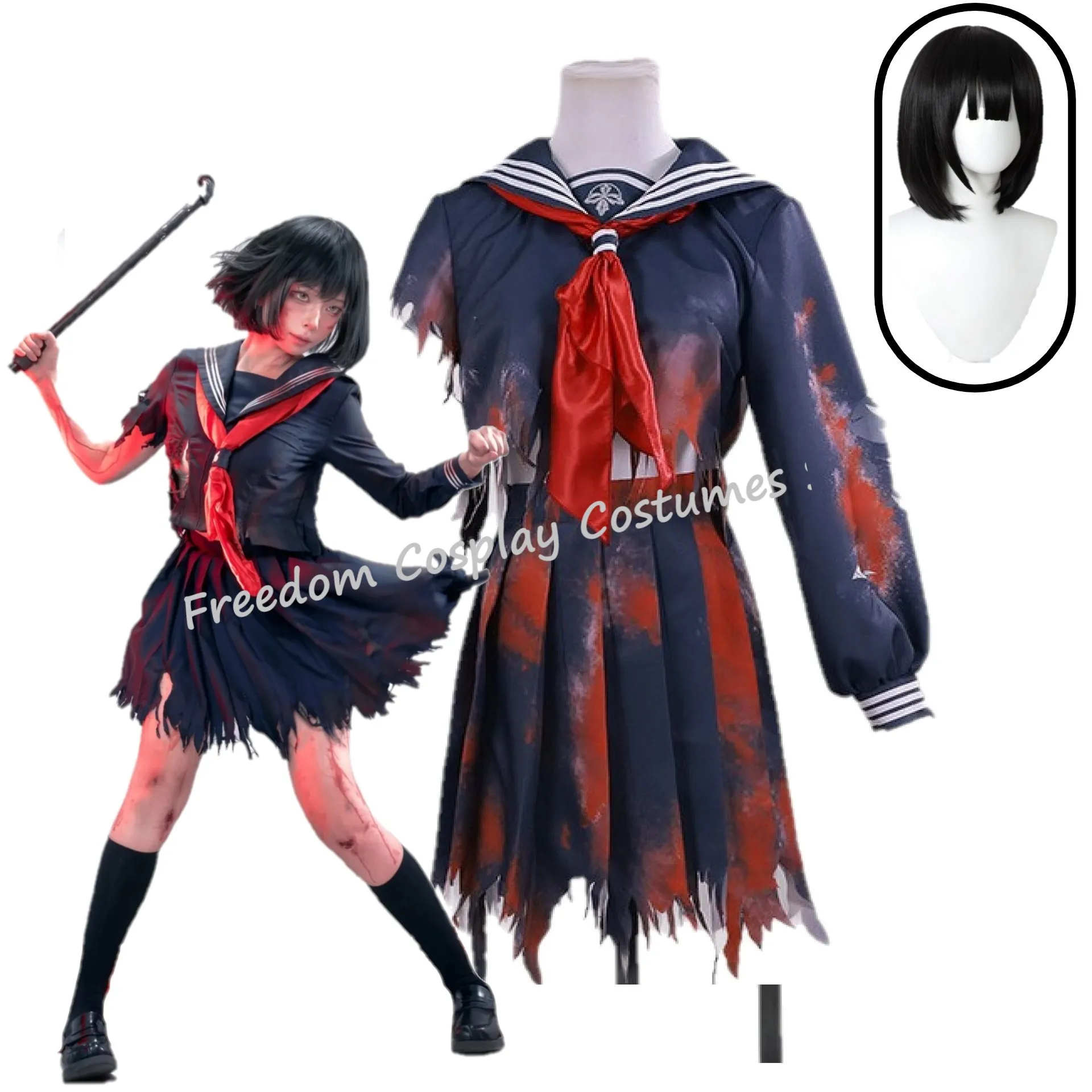 

Shimizu Hinako Cosplay Costumes bloody Sailor School Uniform Game Silent Hill f Halloween Carnival Party Outfits For Women Girls