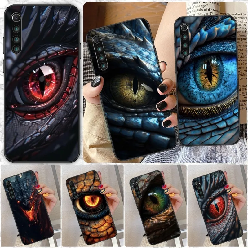 Capa de telefone inteligente Dragon Eye para Xiaomi, capa macia preta, Redmi Note 11, 10, 9T, 8, 7 Pro, 9, 9A, 9C, 8