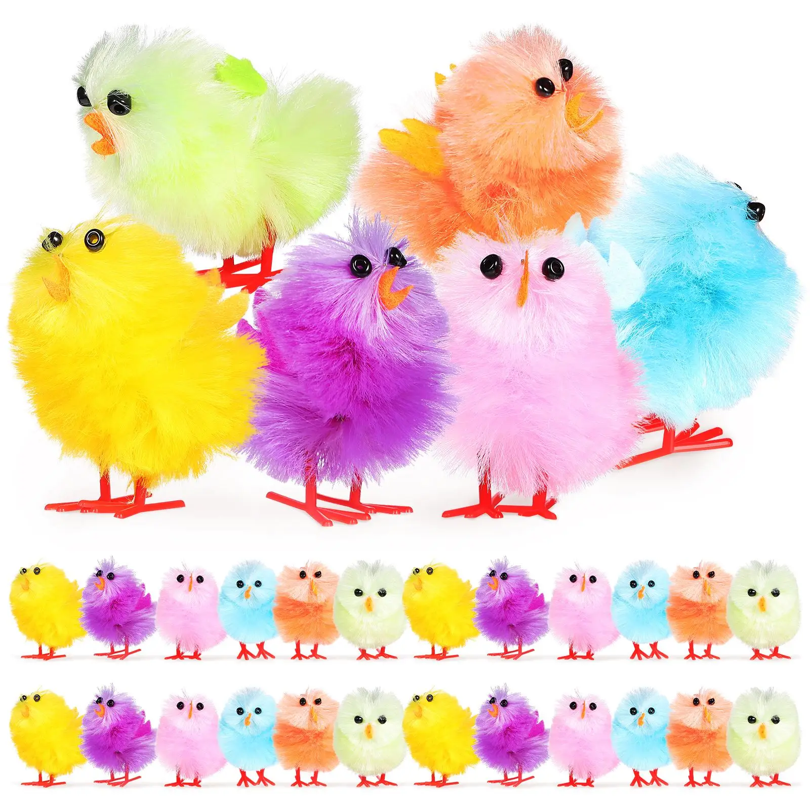 

Easter Realistic Simulation Chick Decorative Multi Color Chick Photo Prop Decoration Kawaii Yellow Jumping Children Fun Gifts