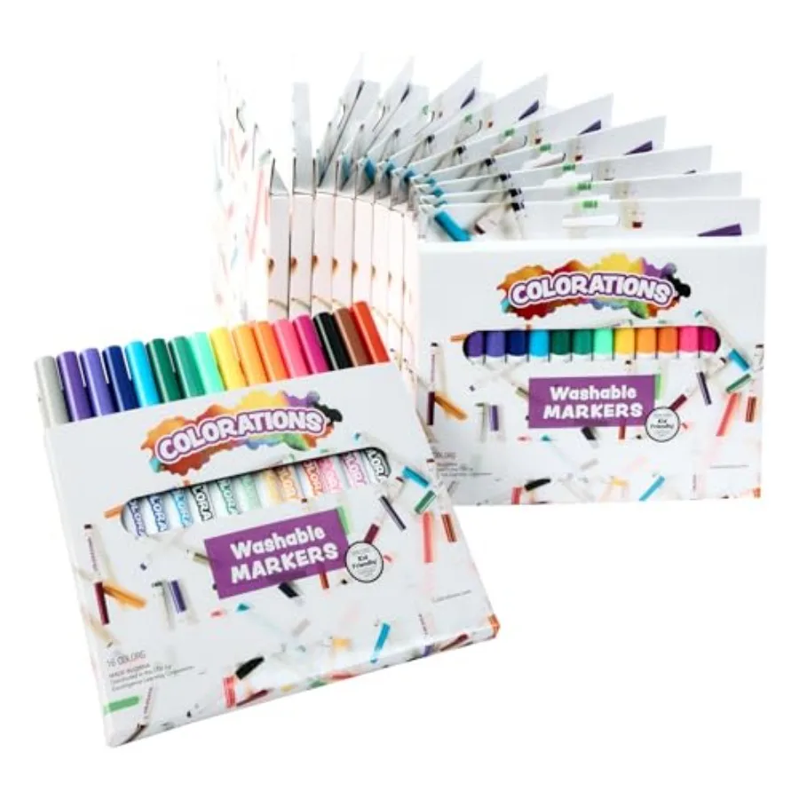 

Classic Markers 12 Packs 16 Colors Each Set of 192 Total - Bulk School Supplies Individual Boxes for Party Favors