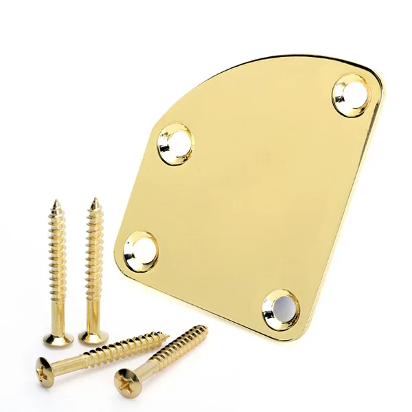 GOLD NECK Joint Mounting BACK PLATE ASYMMETRIC With SCREWS for Electric Guitar