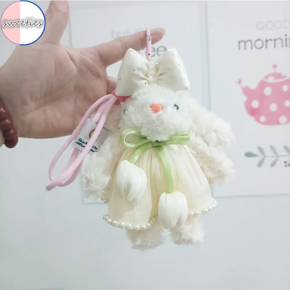 لطيف لوب الأذن أرنب أفخم دمية المفاتيح فتاة حقيبة أرنب ألعاب من نسيج مخملي قلادة #5