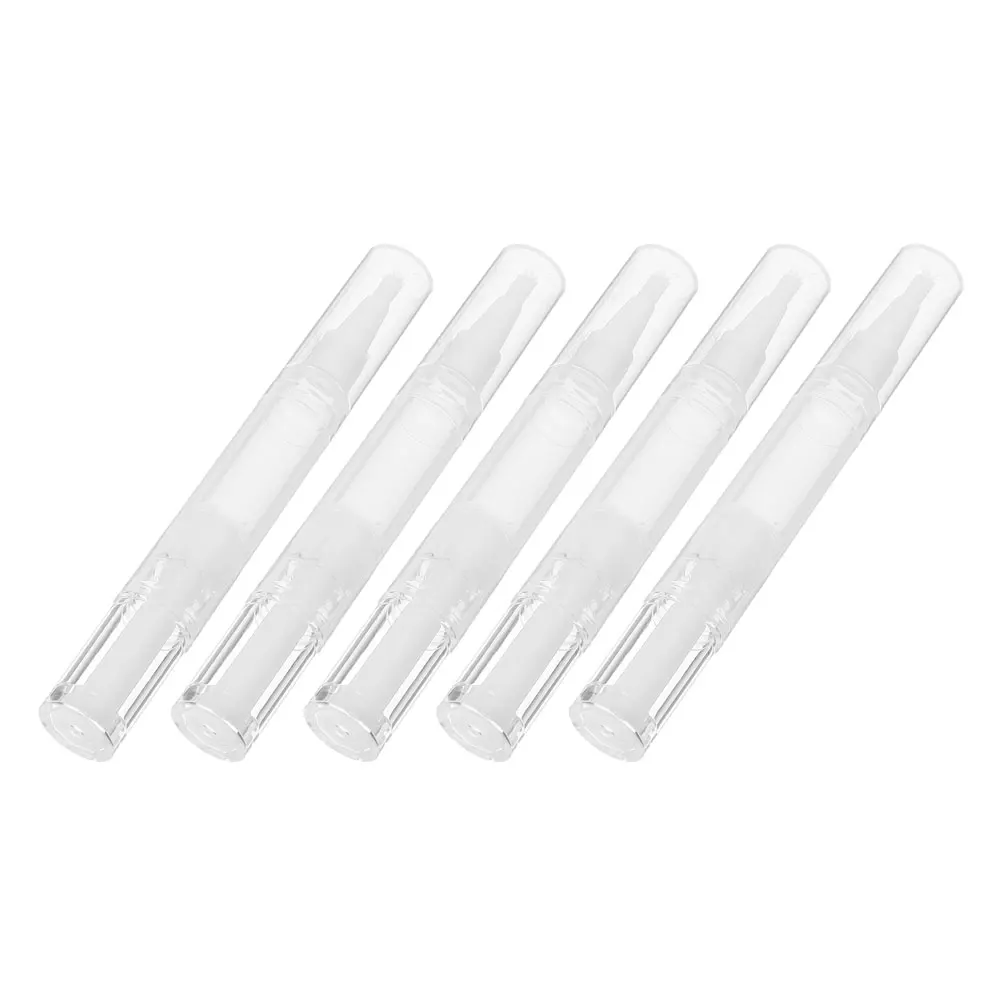 5 Pcs Nail Polish Pen Lip Gloss Essential Oil Applicators Transparent Plastic Exfoliating