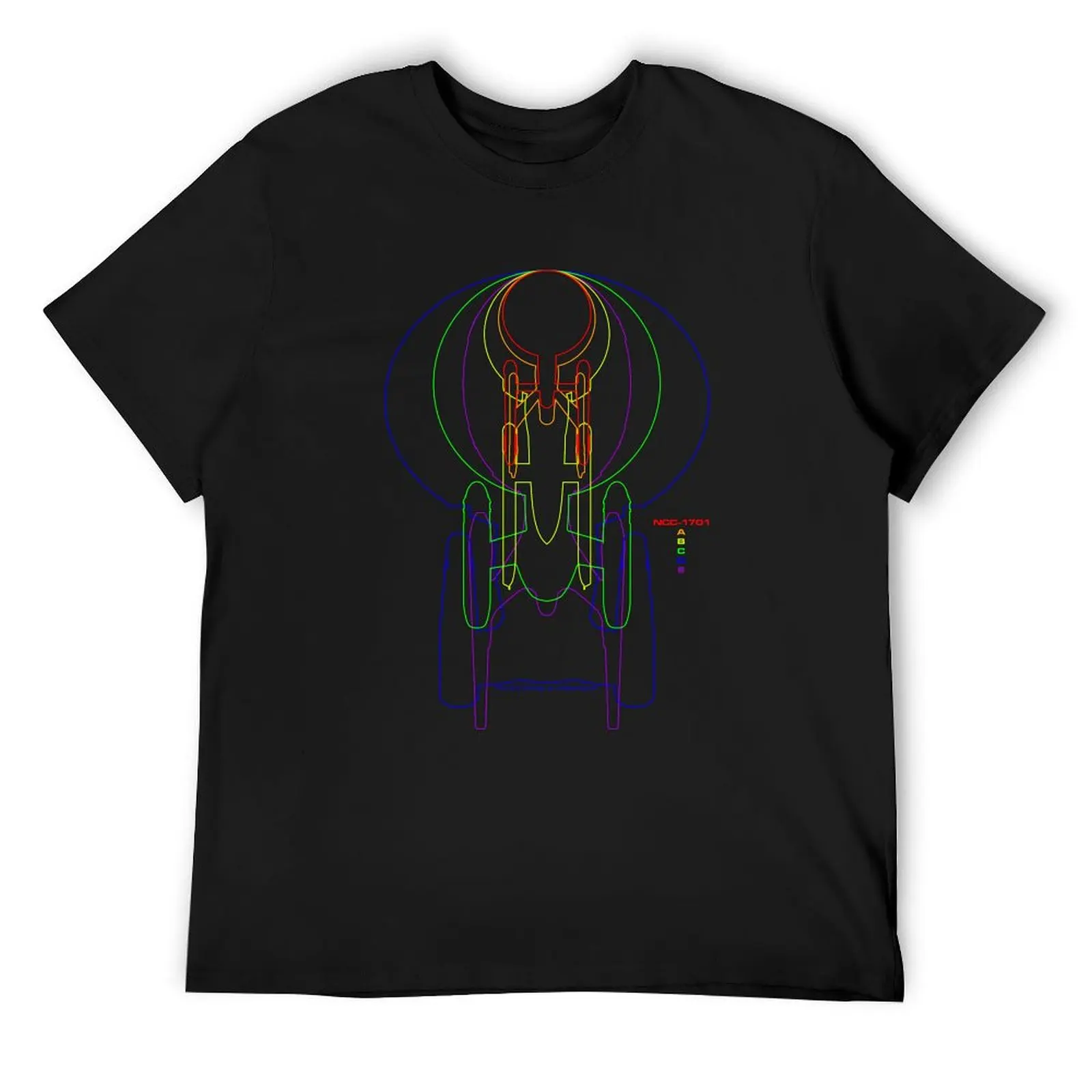 

Star Trek U.S.S. Enterprise NCC-1701 Evolution Rainbow Art T-Shirt Anime t-shirt clothes men clothes
