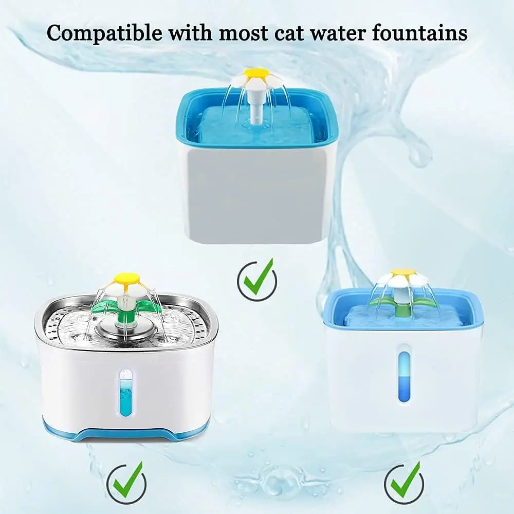 OYES Cat Water Fountain Filter 4/8 Pack Dog Feeders Fountain Filters Replacement for Pet Fountain Square Filtration System