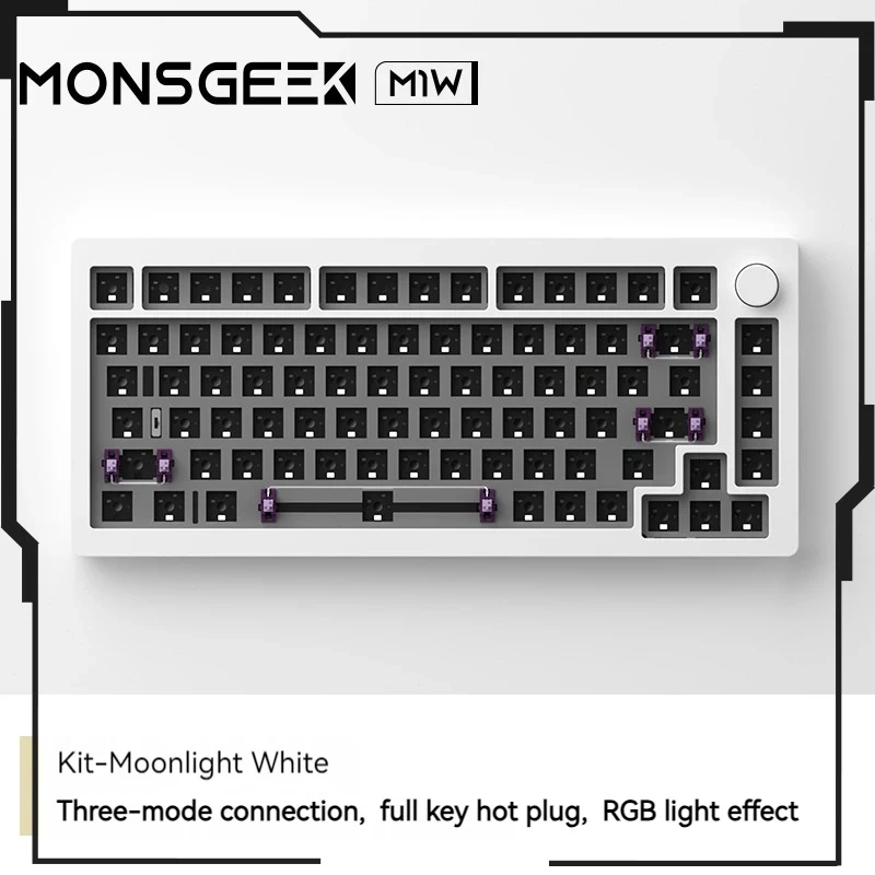 

Akko Monsgeek M1w набор механической клавиатуры Три режима 75% 82 клавиши алюминиевая прокладка Горячая замена Rgb Беспроводная игровая клавиатура аксессуар