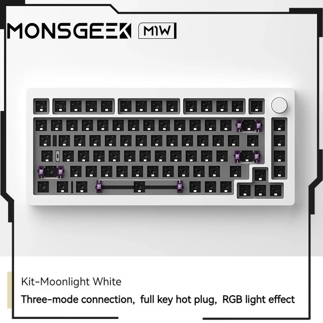 Akko Monsgeek M1w Mechanical Keyboard Kit Three Mode 75% 82 Keys Aluminum  Gasket Hot-Swap Rgb Wireless Gaming Keyboard Accessory - AliExpress 7