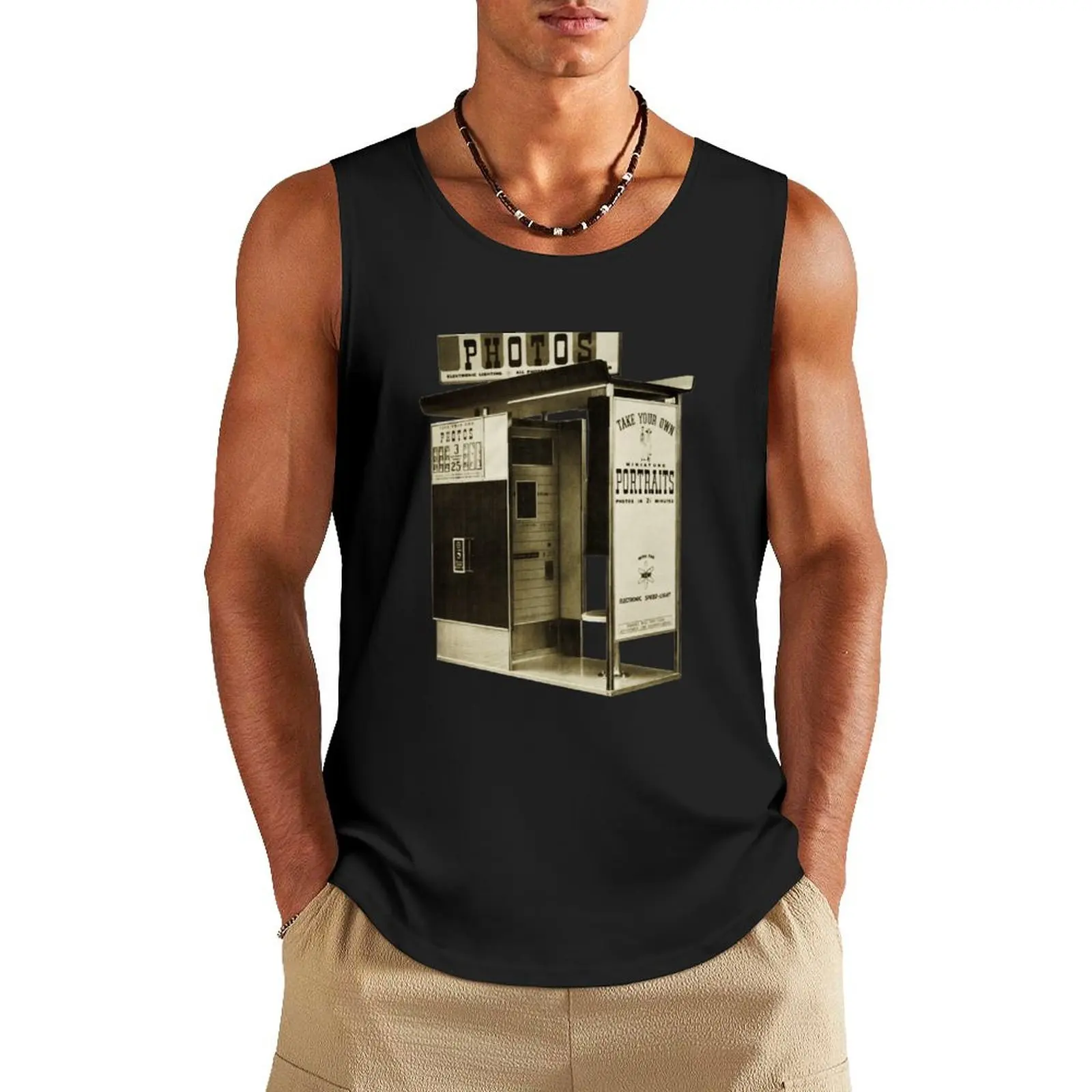 Model 12 Photobooth Tank Top Men's sleeveless vest men Men's vest Men's singlets