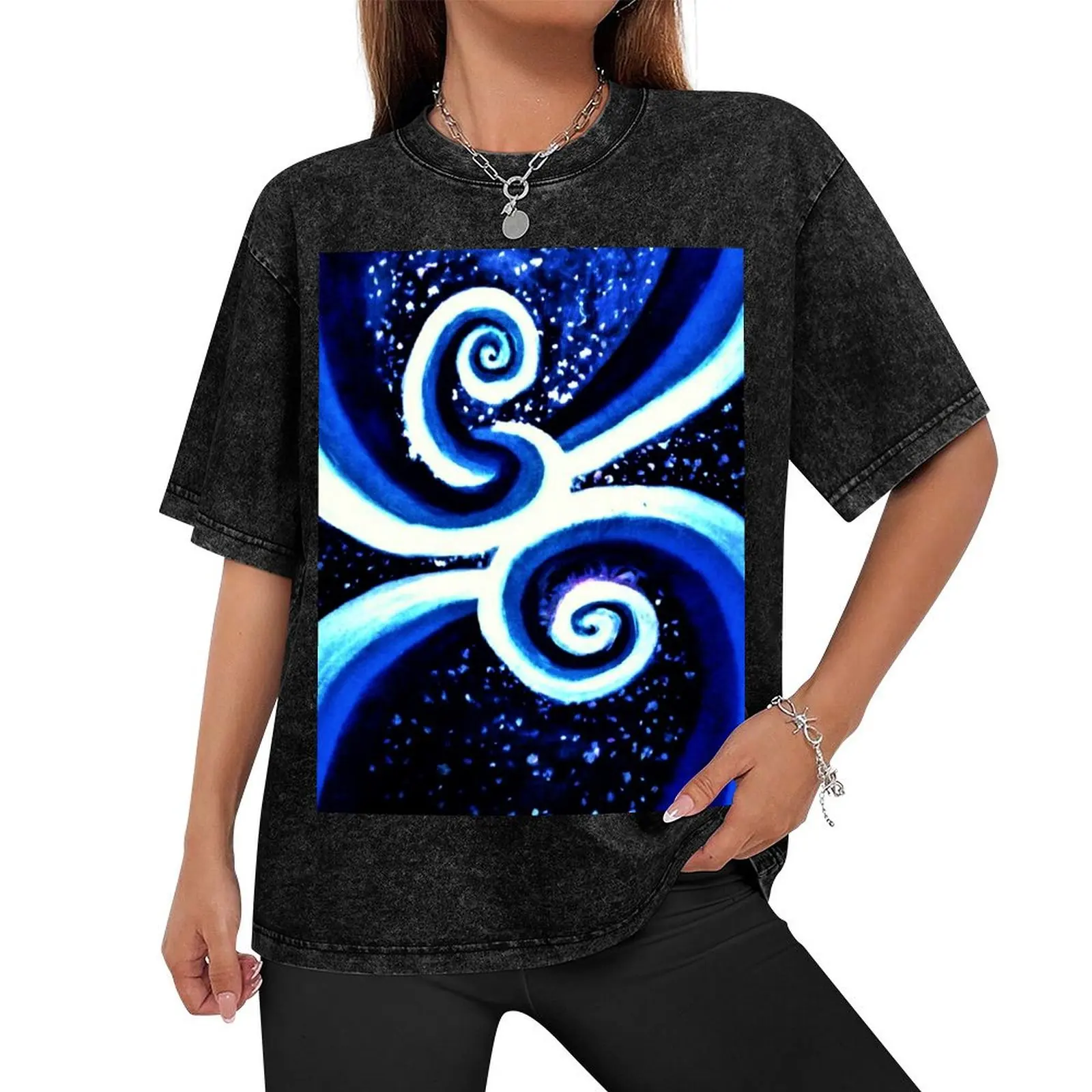 Copy of Spirals in space abstract design, clothes T-Shirt tops plain t shirts for men graphic