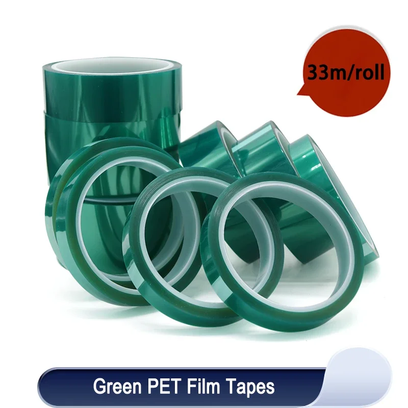 1/3/5pcs PET Film Tape High Temperature 3mm ~ 100mm Green Heat Resistant PCB Solder SMT Plating Shield Insulation Protection