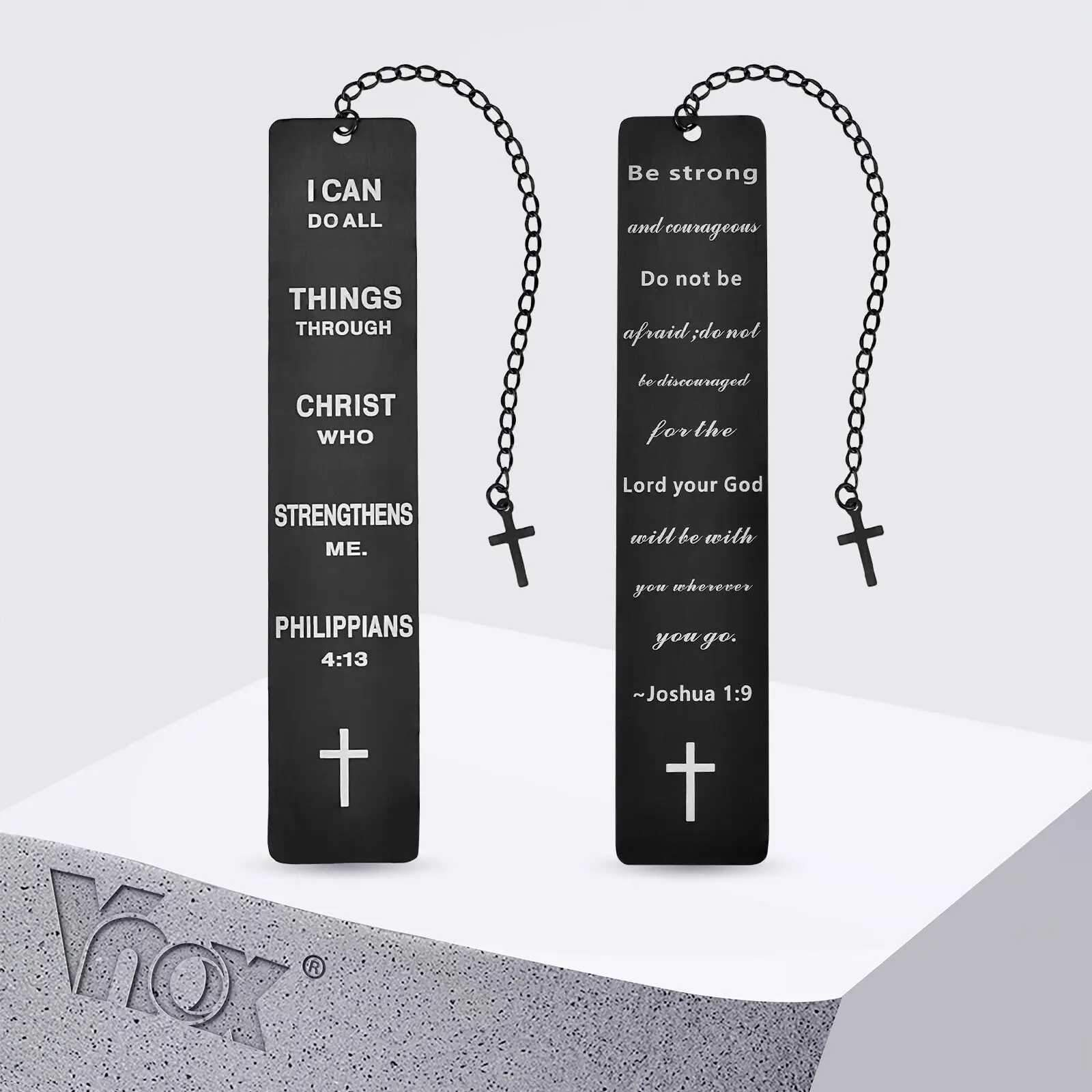 

Vnox Stainless Steel Laser Engraved Scripture Bookmark, Inspirational Religious Gift for Men Women, Bookmark for Readers
