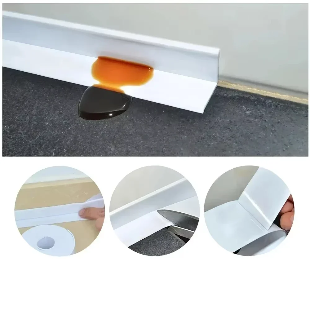 1m/3.2m PVC Waterproof Sealing Tape Self Adhesive Bathroom Sink Shower Bathtub Toilet Wall Sticker DIY Home Repair Sealant