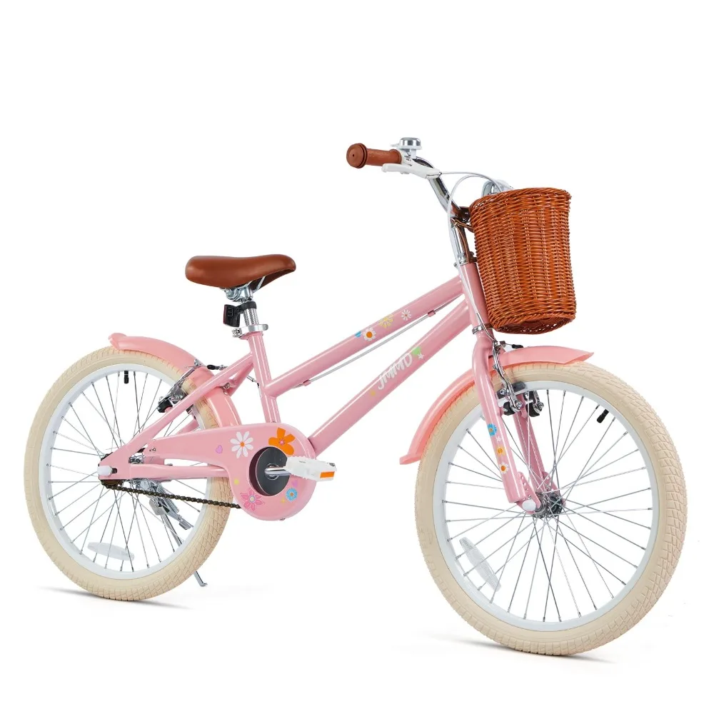 

2024 New Girls Bike Ages 4-12 Years Old, Kids Bike for Toddlers with Basket & Training Wheels