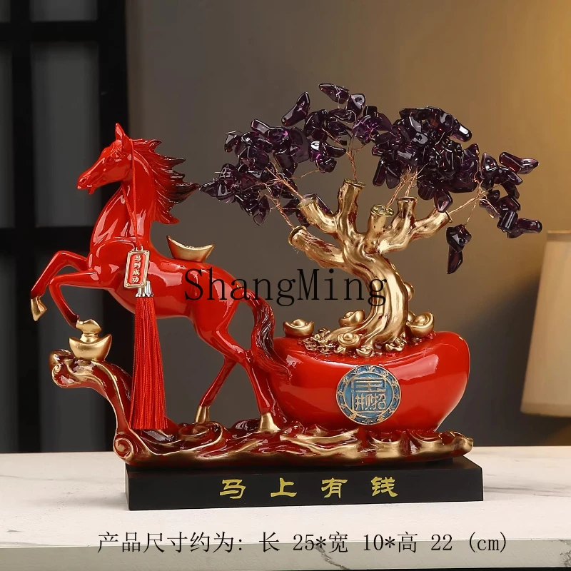 FG big red purple new Chinese living room TV cabinet wine cabinet entrance decoration lucky housewarming gift
