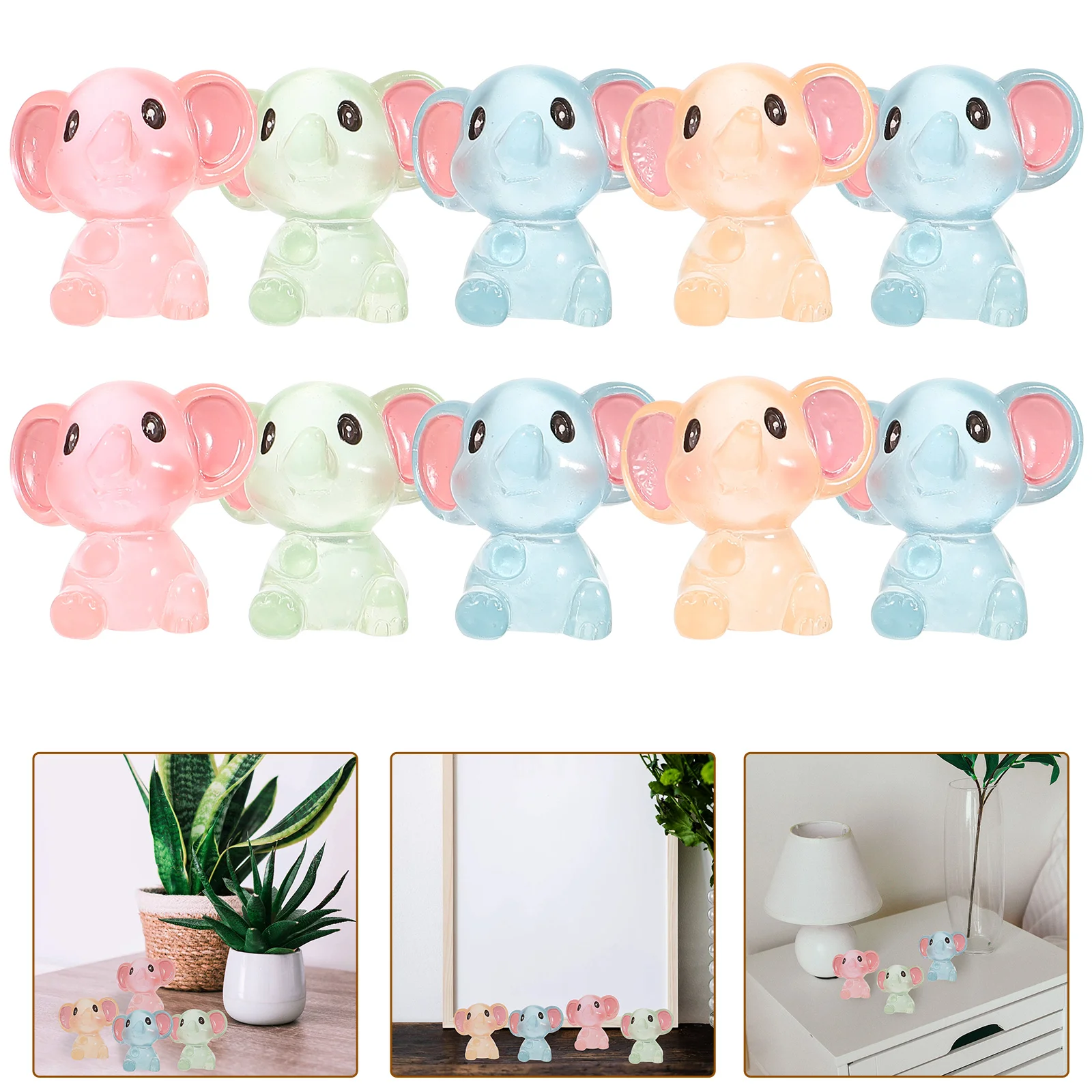 

10 Pcs Tiny Frogs Mini Toys Miniature Resin Elephant Small Animal Figurine Baby