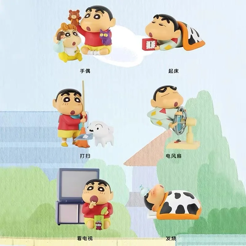 Crayon Shin chan Blind Box Serie Handgemaakte Dagelijkse Serie Blind Box Auto Desktop Pop Ornament Gift Leuke Decoraties Leuk Speelgoed