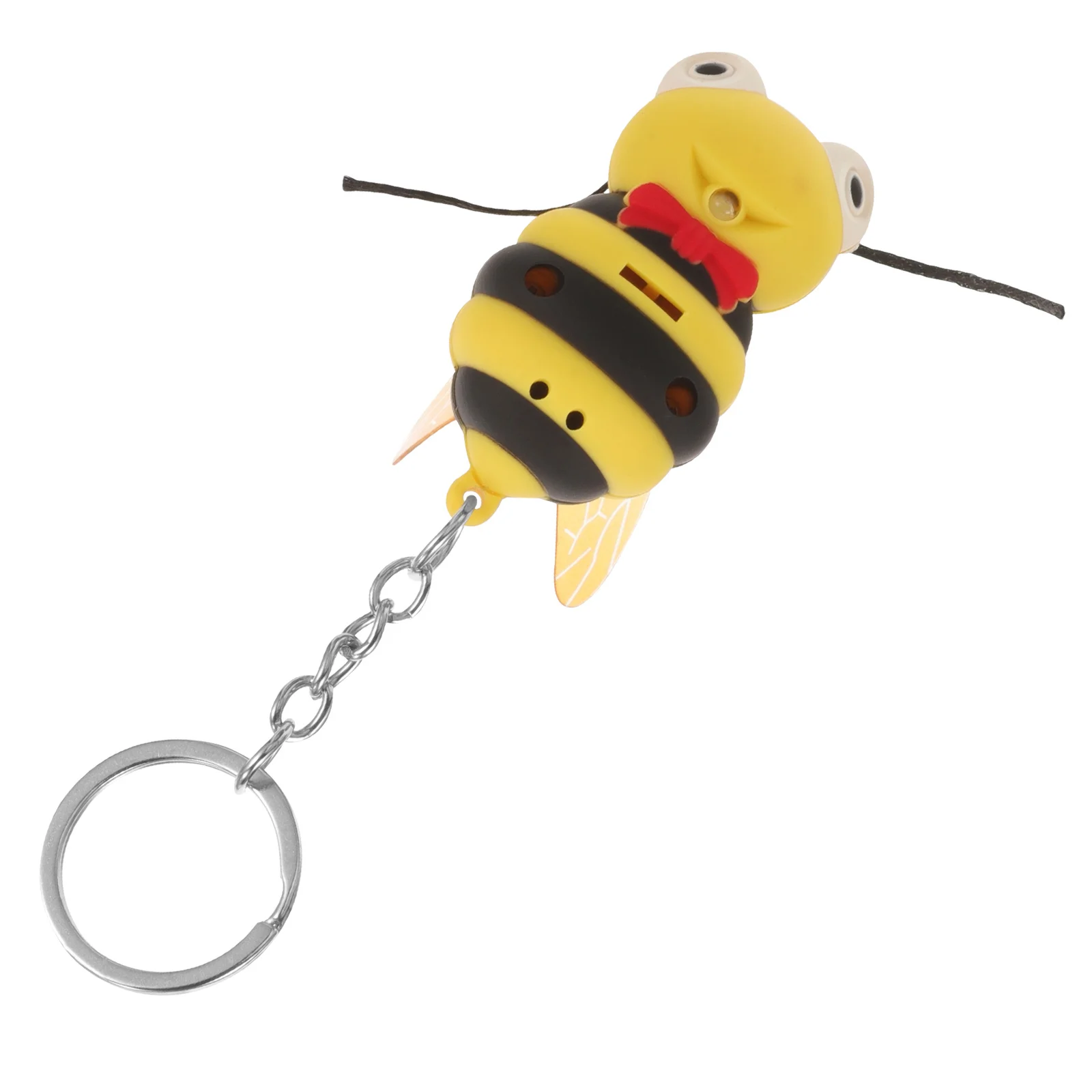 Innovativo portachiavi elettronico a forma di ape giallo nero suono chiaro 50x40x30 cm materiale ABS LED bianco batterie Ag10 incluse