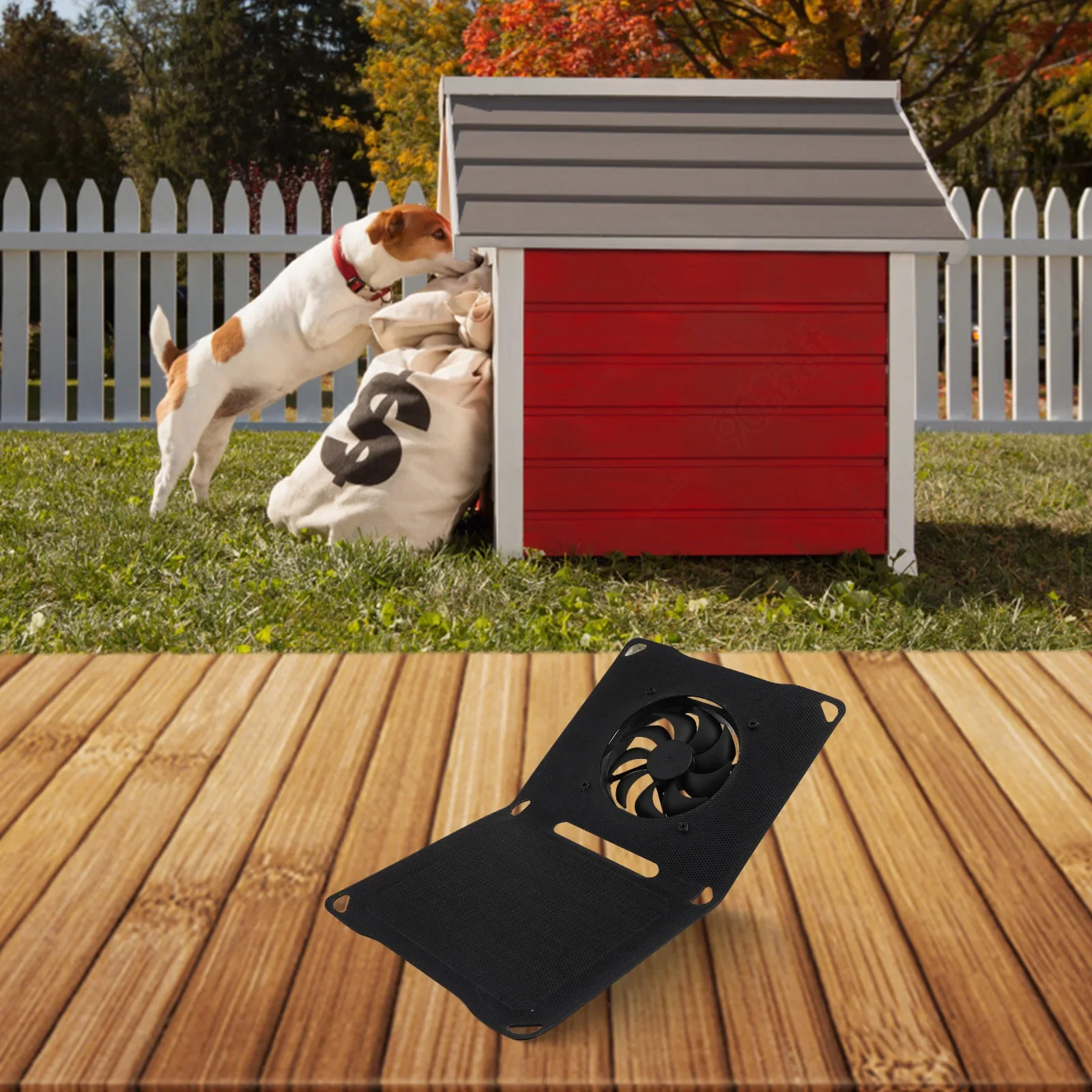 Portable Solar Fan 390*223*3mm Solar Panel Fan Lightweight Solar Fan No Electricity Required For Ventilation Needs