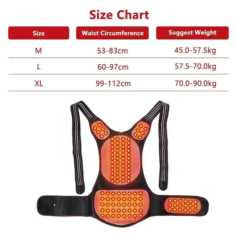 Magnetic Heating Vest Home Use 118 Magnetic Self-heating Massage Warm Back Support Vest Shoulder Spine Posture Correction Belt