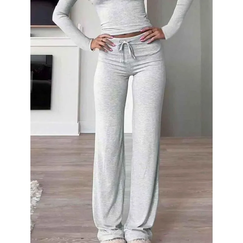 

Z3042 Men's Casual Pants High Waist Straight Leg Spor Wide Leg Flat Patterned Women's Cross-Border New Sle