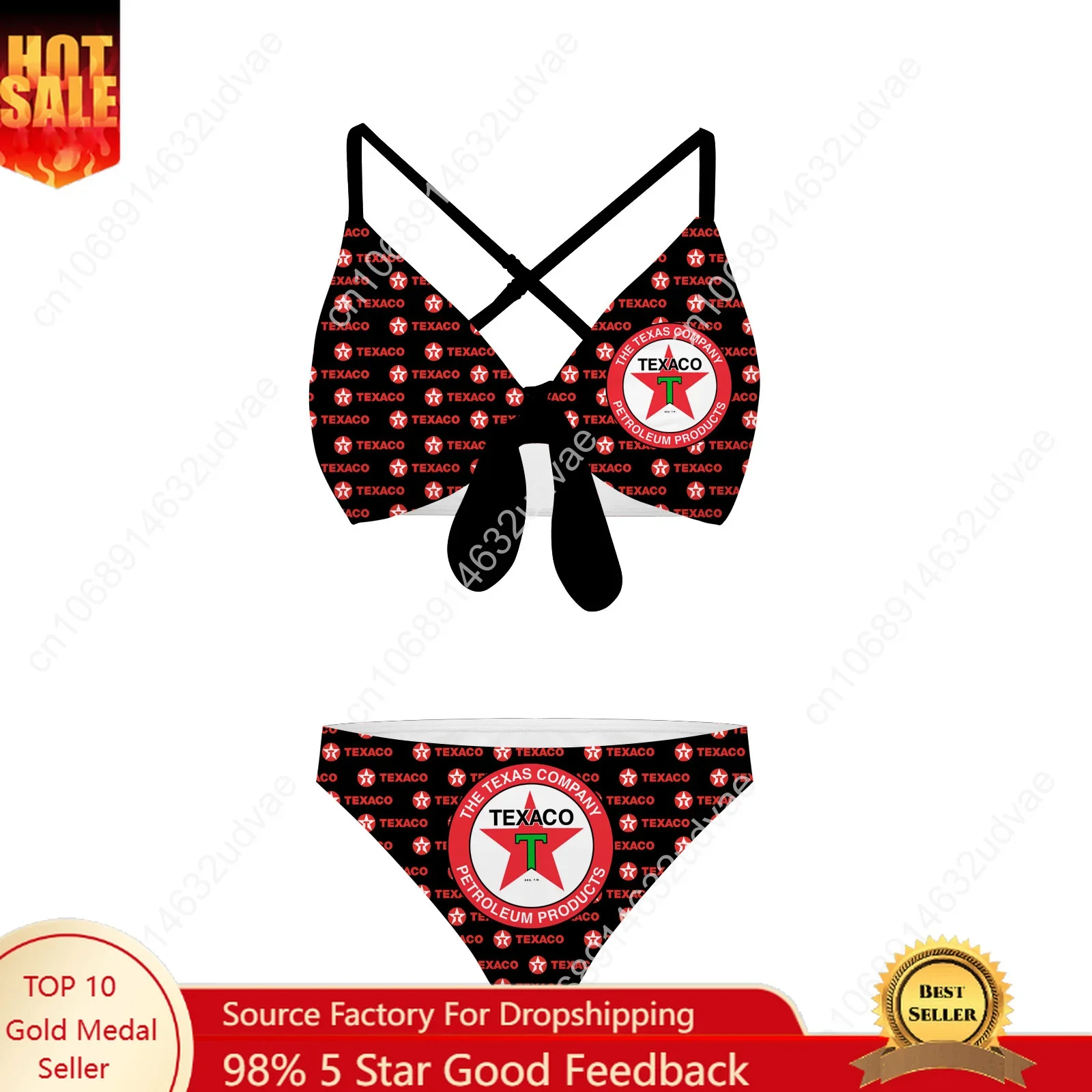 

Texaco Bathing Suits Cross Strap Suspenders Swimsuits Womens Personalized Bikini Pool Party Swimwear Customized Beachwear