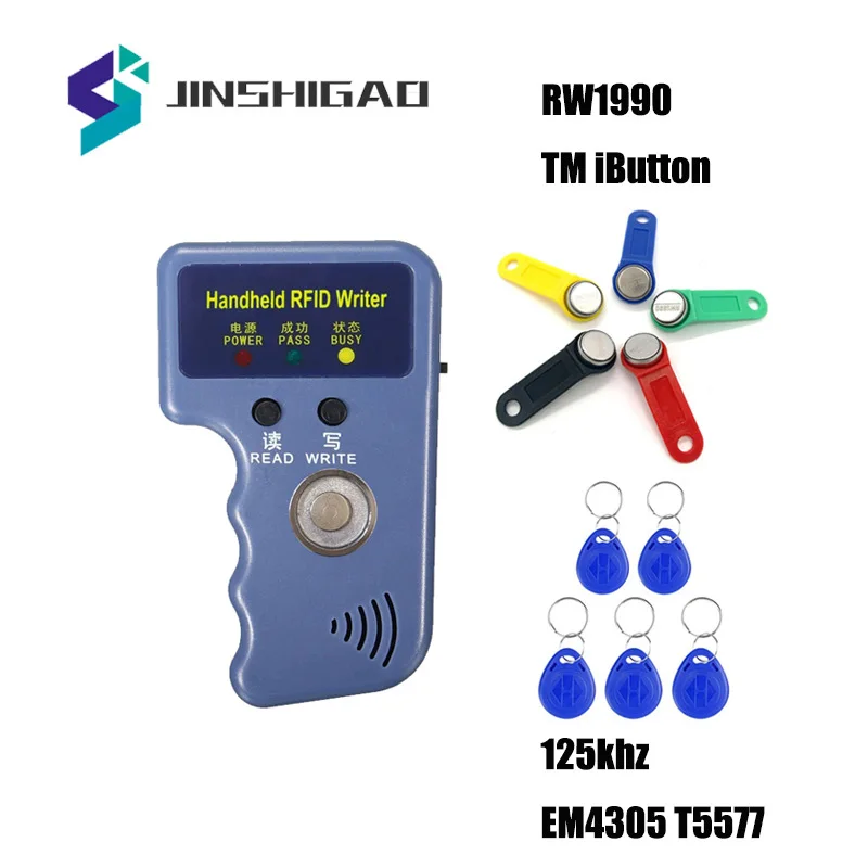 RW1990 TM Copier RFID Duplicator Reader TM1990 ibutton DS-1990A I-Button Handheld 125KHz T5577 EM4305 EM4100 Keys Tag Card