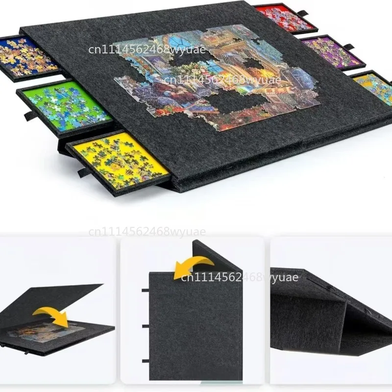 2000-Piece Puzzle Workbench for Adults Universal Puzzle Mat with Felt Base Storage Tool 123