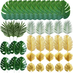 Artificial Palm Leaves Monstera Leaves Jungle Safari Birthday Party Decoration Summer Tropical Hawaiian Wedding Supplies