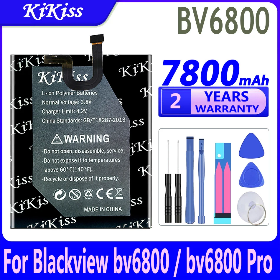 KiKiss 7800mAh BV 6800 Battery for Blackview Bv6800 / Bv6800 Pro Bv6800Pro IP68 Waterproof MT6750T High Quality