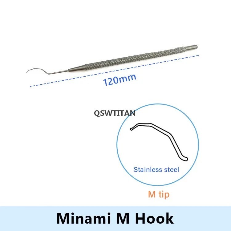 Lens Maniputor Hook Minami M Tip Hook Stainless Steel Ophthalmic Surgical Instruments