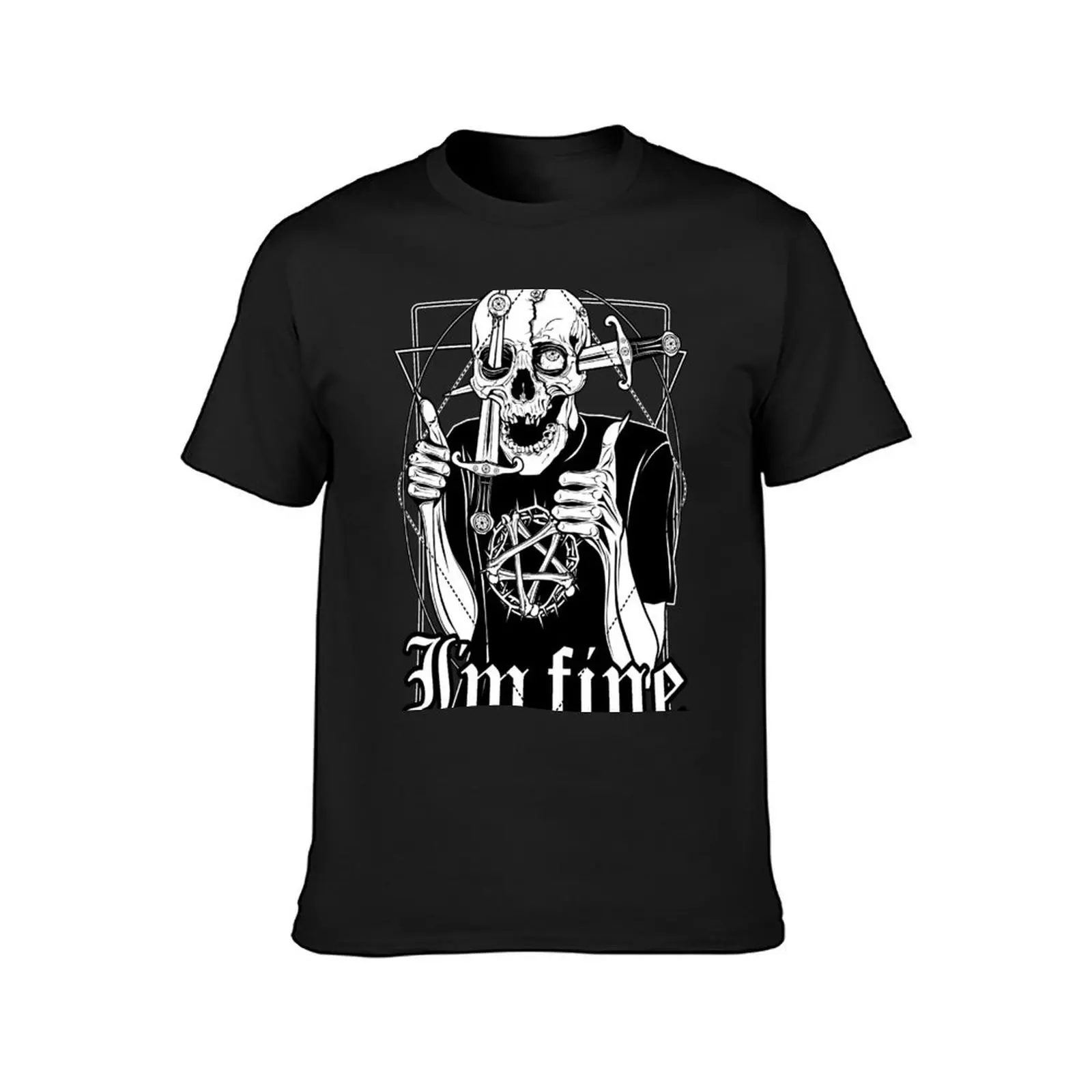 I'm fine / Thumbs up T-Shirt vintage clothes summer tops customs design your own customs Men's t shirts