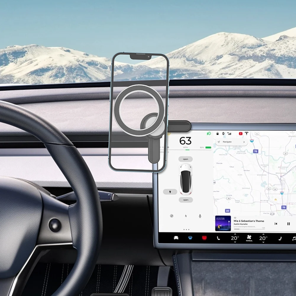 

Magnetic Car Phone Holder for TESLA Model 3 Screen 360 Degree Rotation GPS Bracket Car Vent Phone Mount for iPhone Xiaomi Huawei