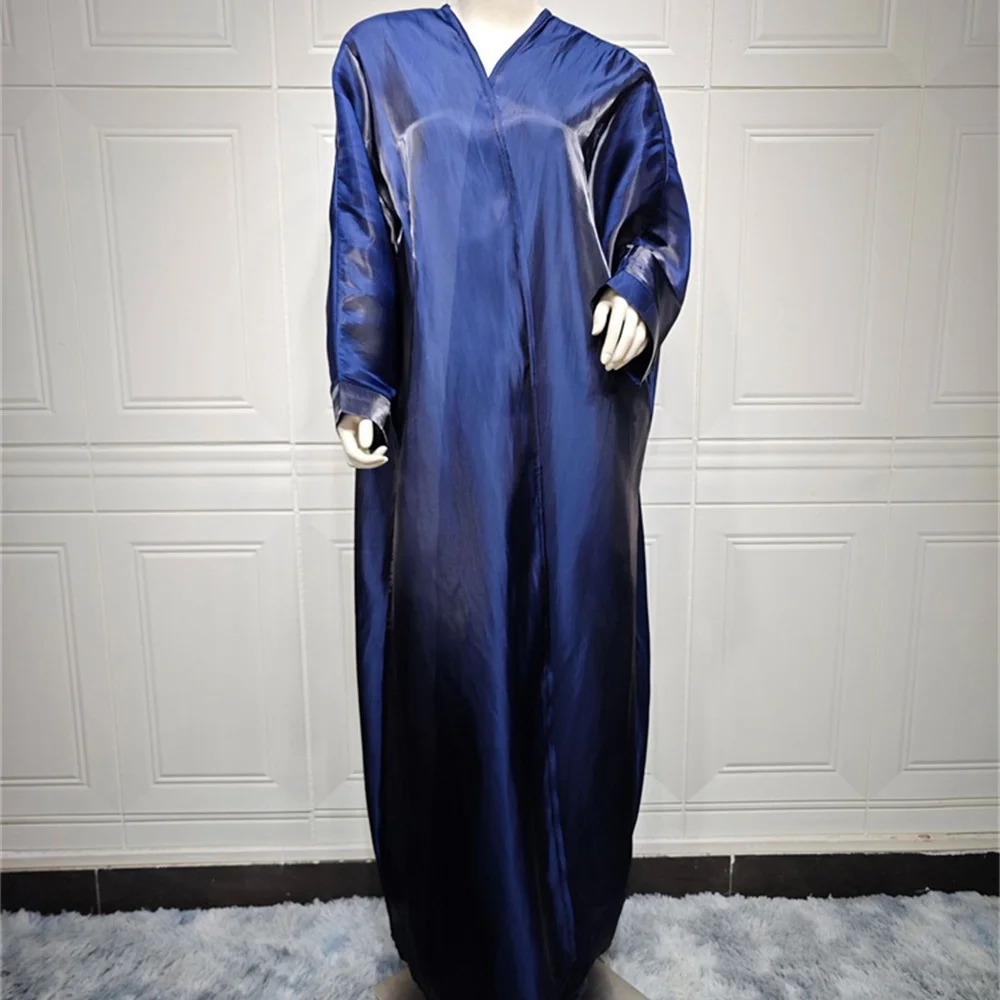 Muzułmańska sukienka damska Abaya Batwing Abayas Maroko Caftan Gowns 2024 New Pink Ramadan Dubai Arabic Silk Satin Kimono Cardigan Robe