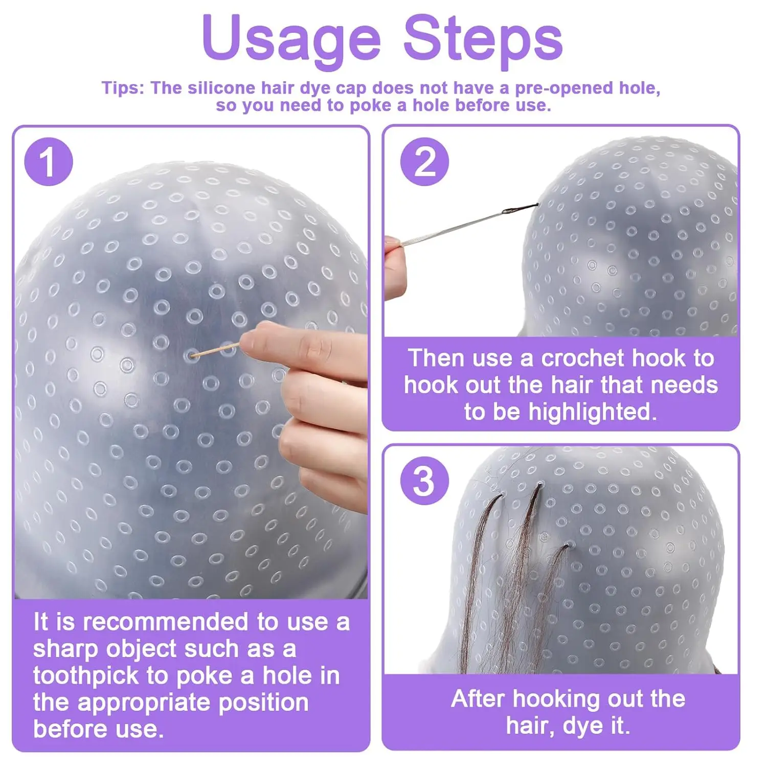 غطاء تسليط الضوء على تلوين الشعر الجديد لعام 2025، غطاء تسليط الضوء على الشعر مع أدوات صبغ احترافية قابلة لإعادة الاستخدام لجميع أنواع الشعر #6