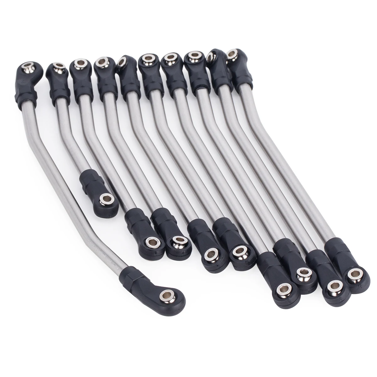 10 قطعة وصلات من الفولاذ المقاوم للصدأ قضيب مجموعة مع نهاية الكرة 313/324 مللي متر قاعدة العجلات ل 1/10 RC الزاحف سيارة محوري SCX10 II 90046 ترقية أجزاء